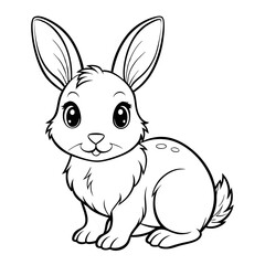 Fototapeta premium Cute Baby Rabbit Vector – Farm Animal Illustration for Kids