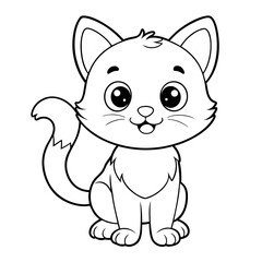 Fototapeta premium Cute Baby Cat Vector – Kitten Illustration for Kids and Crafters