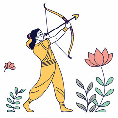 Archery Rama Ancient Warrior With Bow & Arrow