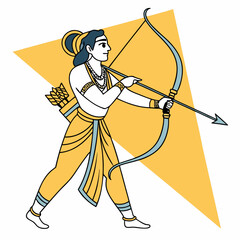 Lord Rama With Bow And Arrow - Hinduism Icon