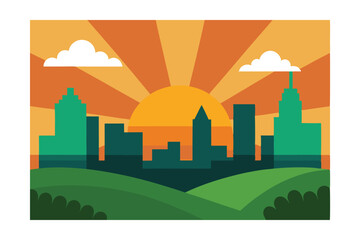 Fototapeta premium vector illustration of city