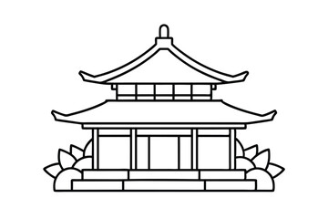 vector illustration of a japanese temple