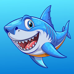 Happy Cartoon Shark Illustration