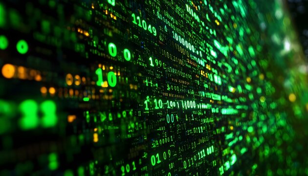 Abstract digital code display.