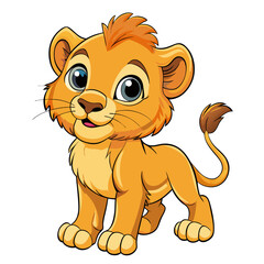 Fototapeta premium Cute Baby Lion Vector – Jungle Animal Illustration for Kids
