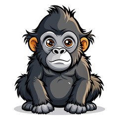 Obraz premium Cute Baby Monkey Vector – Jungle Animal Illustration for Kids