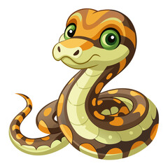 Fototapeta premium Cute Baby Snake Vector – Jungle Animal Illustration for Kids