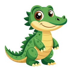 Fototapeta premium Cute Baby Crocodile Vector – Jungle Animal Illustration for Kids