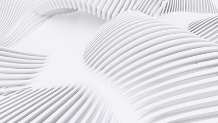 Naklejka premium Abstract Curved Shapes. White Circular Background.