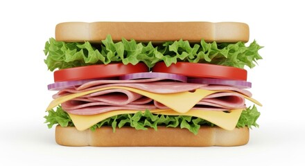 Delicious sandwich with fresh ingredients for national picnic month celebration