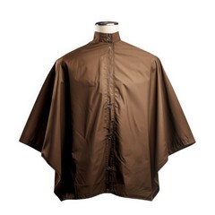 Brown barber cape salon apparel on white background