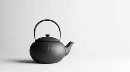 Black tea kettle on white background (1)