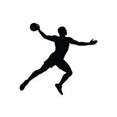 Handball Player Pass Vector Silhouette