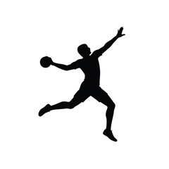 Handball Player Jump Vector Illustration