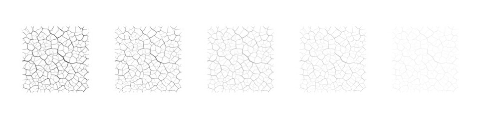 Fototapeta premium Close-up of a Cracked Surface Displaying a Tiled Effect Against a Plain White Background