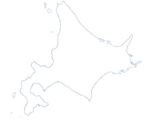北海道　日本　地図　白　イラスト