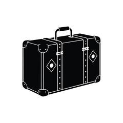 Vintage Suitcase Stickers Vector Silhouette