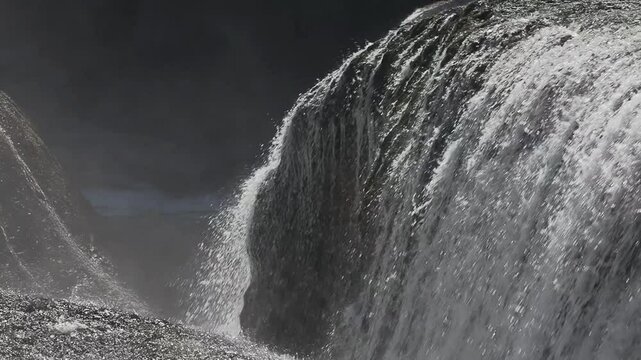 Gunma,Japan - June 5,2025: Slow-motion of Fukiware falls in summer
