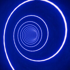 blue lighting with empty tunnel space, 3d rendering sci-fi concept