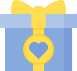 Blue gift. Blue gift with heart symbol.