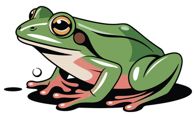 green frog on a leaf