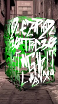 Graffiti in Motion: Urban Handstyle 3D Cube