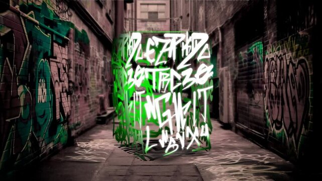 Graffiti in Motion: Urban Handstyle 3D Cube