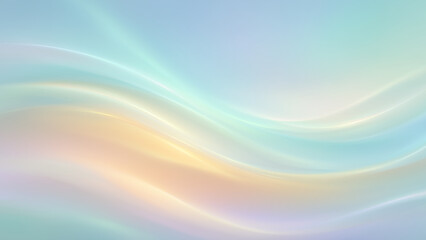 癒やしの光が織りなすオーロラのような抽象ウェーブ背景 - ブルーとゴールドのグラデーション