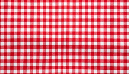 Red picnic cloth pattern wallpaper background.Kitchen menu backdrop. Retro fabric surface transparent.