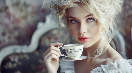 woman with cup of coffee
