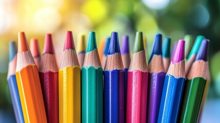 Colorful Pencil Arrangement for Creative Education and Art Projects