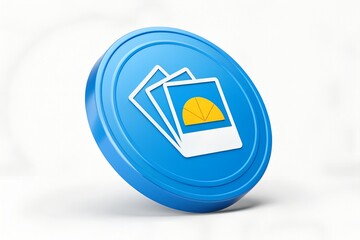 Blue circular icon representing photo gallery or album
