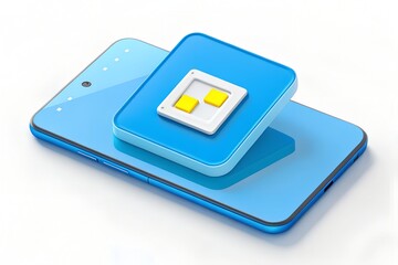Mobile phone sim card installation guide 3d render