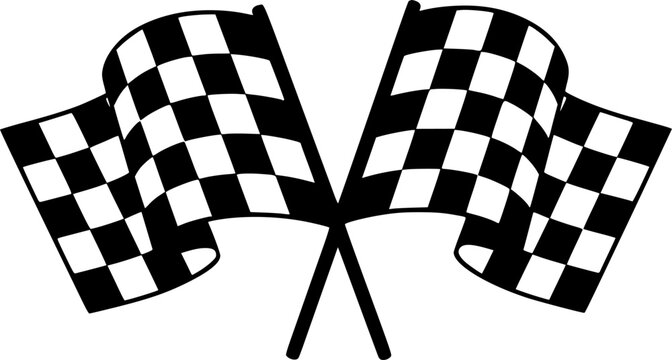 Checkered flags silhouette for racing and competition events
