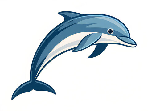 dolphin isolated on white background. dolphin, sea, fish, vector, animal, illustration, ocean, water, cartoon, shark, mammal, dolphins, silhouette, nature, swimming, marine, art, animals, life, wave, 