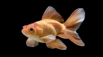 Obraz premium Captivating Goldfish Swimming Gracefully in a Black Background