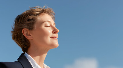 Photo of an older woman, smiling woman
