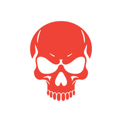 Red skull logo design concept.