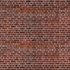 Red brick wall background. Seamless texture, allowing the picture to be tiled, in order to create the effect of much bigger wall.