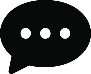 Fototapeta premium Black speech bubble showing waiting status with three dots