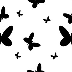 Elegant Black Butterfly Seamless Pattern Simple, Stylish Design for Various Applications. Vector design