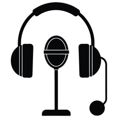 salesperson element isolated headset microphone on white background