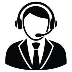 salesperson element isolated headset on white background