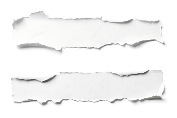 Four Torn White Paper Pieces Isolated on White Background Perfect for Text or Design Elements Collage