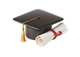 Graduation Cap Isolated on Transparent Background

