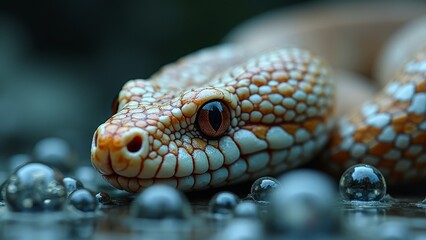 Obraz premium Close up artwork of snake head