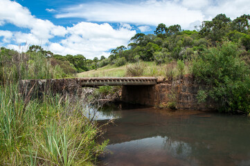 bridge over the river in summer