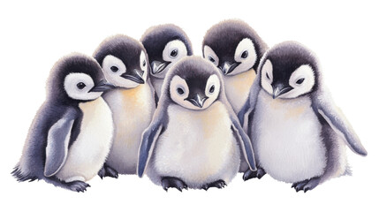 Fototapeta premium penguins on a white background