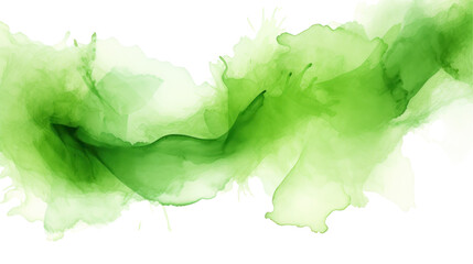 Obraz premium Green Watercolor Abstract Wash Texture on White Background