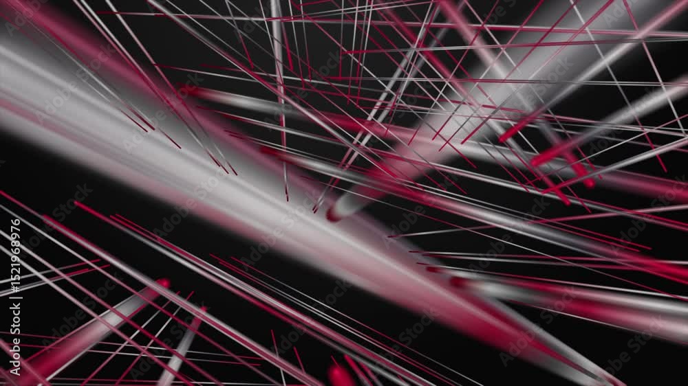 Poster fantastic video animation with stripe objects in slow motion, 4096x2304 loop 4k